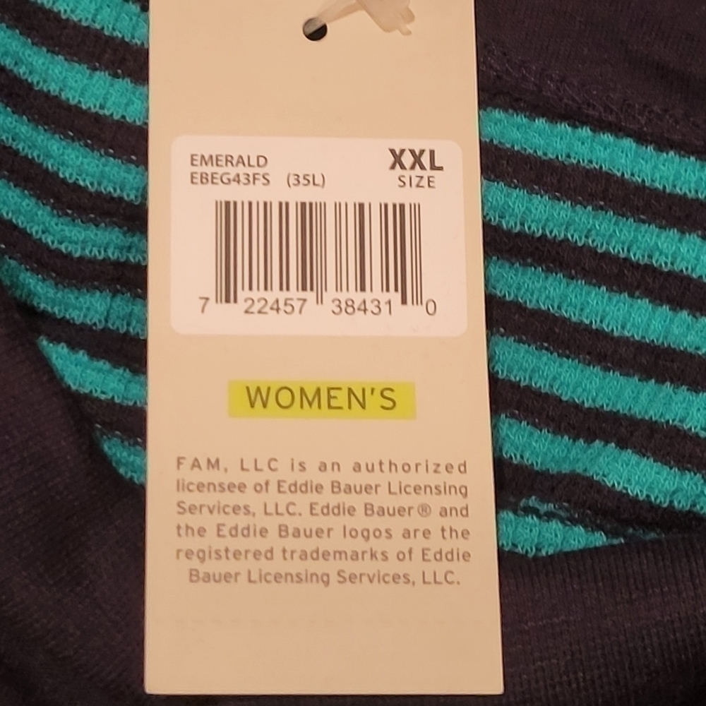 Eddie Bauer Teal and Navy Striped Hoodie Top - Picture 5 of 9